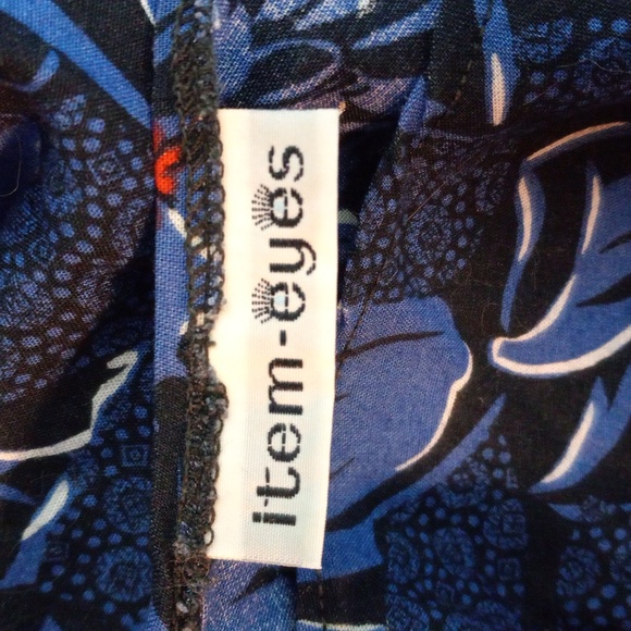 Item Eyes M Blue Floral Top Shell Short Sleeves - Picture 8 of 9